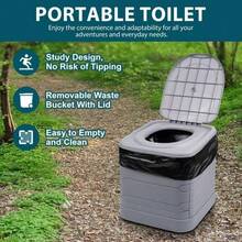 24L PORTABLE FOLDING CAMPING TOILET COMPACT POTTY LOO CARAVAN PICNIC FISHING - Default - View 5
