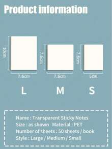 300/250/200/150/100/50 pezzi Note adesive trasparenti, bloc notes minimalista con adesivo, evidenziatori impermeabili per appunti, messaggi, promemoria, adatti per forniture scolastiche, ufficio, studenti, professionisti, uso domestico - Trasparente - Visualizzare 13
