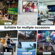 4K 72/100/120inch 3D Projection Screen, Projector Screen, Portable And Foldable High-Definition Anti-Wrinkle Projection Screen, Movie Projection Screen, 16:9 Indoor And Outdoor Dual-Sided Video Projection Screen, Suitable For All Models Of Projectors - Black and White - View 7