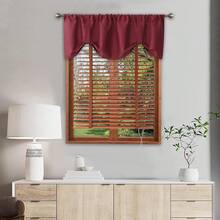 Tie Up Curtain Valance Window Treatment Living Room, Adjustable Balloon Rod Pocket Drape Valence, Set Of 1, 54 X 18 Inch, White, Home Decor - Burgundy - Xem 6