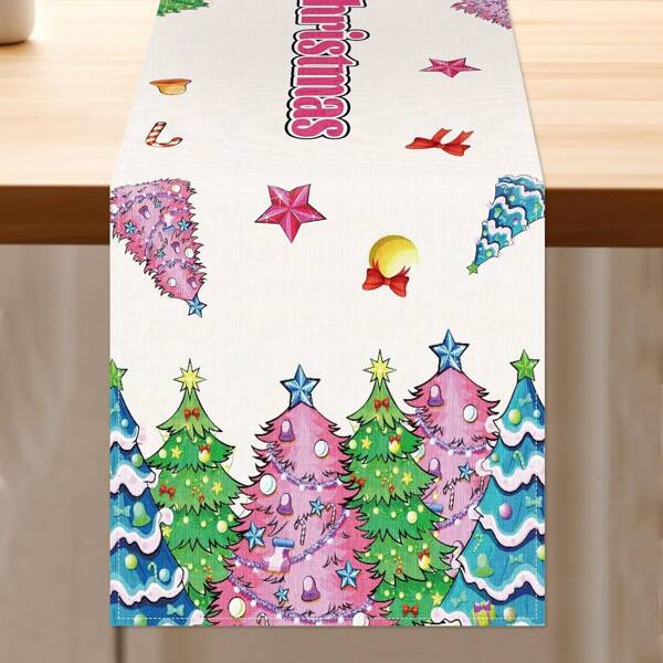 1pc, Christmas Table Runner, Christmas Decoration Winter Table Runner Modern Christmas Table Runner For Indoor And Outdoor Party Kitchen Table Decoration