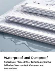 [Pungi de depozitare impermeabile] 20 de bucăți de pungi de depozitare impermeabile, format A4 (15''x11''), inclusiv pungi de dosare cu fermoar, pungi de plasă din plastic și pungi de depozitare pentru jocuri de societate, potrivite pentru birouri și școli, negre, pentru rechizite școlare, pentru întoarcerea la școală - negru deschis - Vizualizare 4