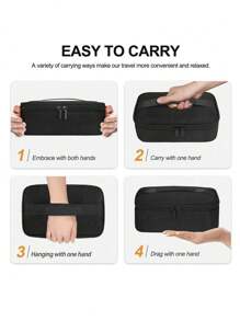 1 件小型学校用品非食品接触午餐盒午餐袋男女保温学校便携式午餐盒午餐袋工作野餐旅行（黑色）女士午餐袋冷藏袋学校午餐盒 - 黑色 - 查看 3