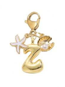 1 Stück A-Z Buchstaben Gold Bubble Buchstabe süßer Anhänger Schlüsselanhänger, Muschel- und Seestern-Accessoires, Schlüsselanhänger, Ringtasche, Rucksack-Anhänger, Auto-Anhänger, perfekt für Urlaub, Einkaufen, Strand, Camping, Geldbörse und Handtaschen-Accessoires. Geeignet als Geschenk für Frauen, Freunde, Klassenkameraden, Dekorationen, modisches kreatives Design Geburtstagsgeschenk, Sommer-Taschenbaumeln, modisches Accessoire für Damen, langanhaltend Metallschlüsselring, ästhetisches Geschenkidee, neuartiger Schlüsselanhänger, Rückkehr zur Schule Auto-Accessoires Goth Y2k' - Verschiedenfarbig - Übersicht 16