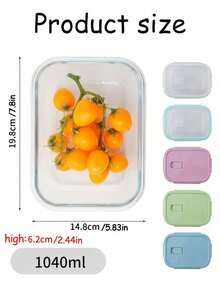 1pc Microwave Can Heat Glass Lunch Boxes For Office Workers, Lunch Boxes For Refrigerators, And Large Capacity Fresh-Keeping Bowls With Rice And Meal Boxes,Kitchen,Christmas Gift - Multicolor - View 10