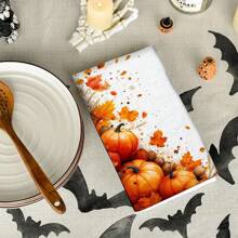 1/2/4pcs Autumn Pumpkin Pattern Decorative Towels - Super Absorbent Microfiber Towels, Machine Washable, Suitable For Holiday Decoration, Cooking, Baking, Housewarming Gifts And Cleaning, Fit For Kitchen, Bathroom, Toilet