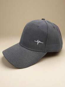 1pc Unisex Casual Minimalist Heartbeat Embroidery Pattern Adjustable Baseball Cap, Suitable For Daily And Outgoing Wear - Multicolor - View 10