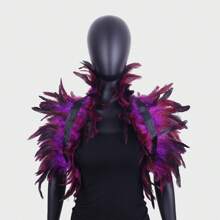 1 Peça Xale Estilo Capa de Pluma Preta Gótica Vintage Boêmia Feminina em Tecido Sólido, Acessório Vintage Estilo Corvo para Cosplay, Fantasia de Bruxa Cisne para Halloween e Baile