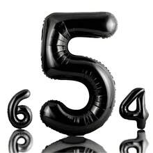 40 英寸黑色数字铝箔气球，大型聚酯数字气球，适用于生日派对装饰、结婚周年纪念活动装饰 - 黑色 - 查看 15
