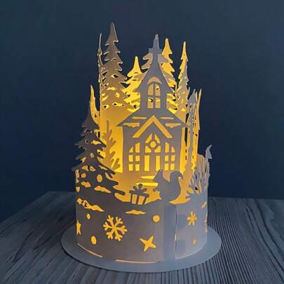 1pc Christmas Deer & Tree Metal Cutting Die - Silvery Scrapbooking Stencil For DIY Albums, Paper Cards & Embossing Crafts