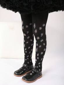 1/2 双婴儿女孩/幼儿豹纹紧身裤，女孩浪漫复古风格打底裤，适合春季、秋季和所有季节 - 彩色 - 查看 2