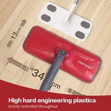 Easy Twist Flat Mop With One-Click Water Release, Self-Wringing Mop With 270° Spin Tech, Dual-Active Fiber Head & Hand-Free Washing (1 Mop+3 Mop Pads) - 1 - 查看 9