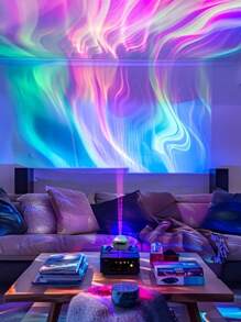 1 Stück Nordlicht Projektions Nachtlicht - Mehrfarbiger Sternenhimmel Effekt, mit Fernbedienung, Wasserwell-Design, geeignet für Schlafzimmer und Heimkino Dekoration, USB betrieben, perfektes Geschenk für Feiertage, Schlafzimmerlampe