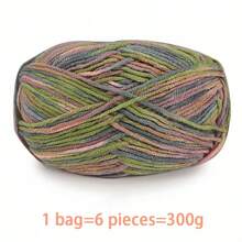 6 件/包多色渐变染色彩虹腈纶纱线、条纹针织材料纱线、钩针纱线、温暖柔软的纱线，适用于编织毛衣、围巾、袜子、手套、帽子、披肩和其他配饰 - 6團裝 - 查看 25