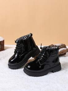 زوج من الأحذية الخارجية المريحة والمتعددة الاستخدامات للبنات الرضع في فصل الخريف، مع سحاب جانبي بدون بطانة من الفليس