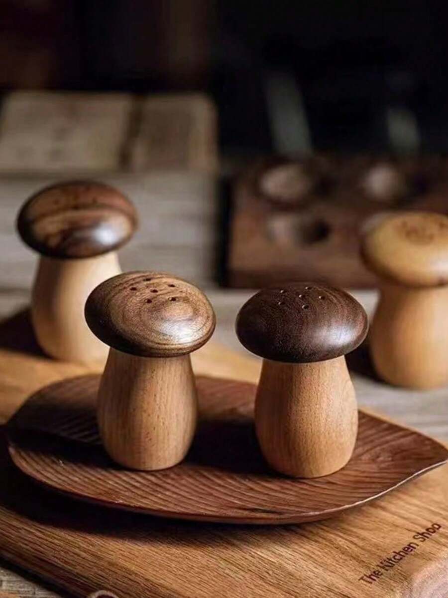 Unique Mushroom-Shaped Solid Wood Toothpick Holder For Creative Kitchen Storage & Dining Room Decor,Warm And Unique Gifts,Home Decor,Kitchen Decor,Kitchen Accessories,Toothpicks - Multicolor - View 1