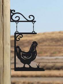 1 件，复古公鸡门牌，金属农舍装饰，挂墙装饰，适用于门廊、花园、露台