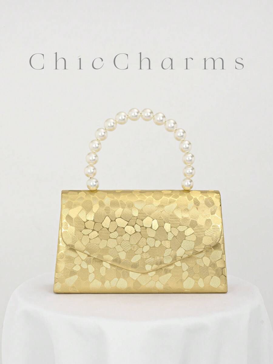 Elegante bolso de noche para mujer con decoración exquisita de perlas falsas, adecuado para fiestas, bodas, bailes de graduación, cenas/banquetes, que combina a la perfección con vestidos de novia, vestidos formales y vestidos de cumpleaños