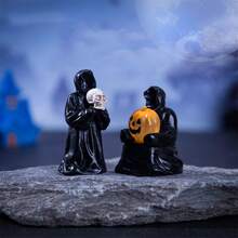 9 Stücke neue Halloween Sensenmann & Geist Figuren, Miniatur Landschaft DIY Dekor Accessoires, kleine Tisch- & Auto-Ornamente