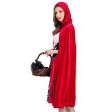 1 Set Christmas Little Red Riding Hood Cloak, Cape + Skirt, Castle Queen Shawl, Vampire Game Party Cosplay Halloween Christmas Party Red Cloak Costume Prop (Size 6)
