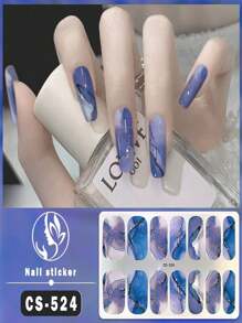 1pc No-Bake Marble Pattern Glitter Nail Stickers, Waterproof Peel-Off Nail Art Stickers, Full Nail Wrap, Women's Nail Art, Self-Adhesive Nail Stickers, Minimalist & Fashionable, Easy To Use, Suitable For Holiday Decoration, Party Decoration, Stage Decoration, Daily Decoration, Holiday Gifts, Birthday Gifts, A Perfect Gift For Loved Ones