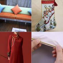 5 码斜纹带饰边，适用于缝制枕头、垫子和衣服上的卷边、滚边、铜线边 - 彩色 - 查看 6