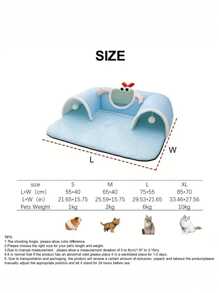 清凉夏日宠物游乐场，多功能猫咪隧道，适合兔子、仓鼠、小型犬和中型猫的玩具，四季宠物垫 - 彩色 - 查看 4