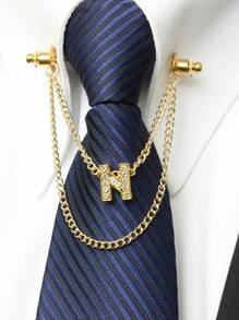 A-Z 26 Letter Collar Stays, Suit Collar Accessories, Formal Collar Stays, Collar Chain, Tie Chain, Men's Fashion Jewelry