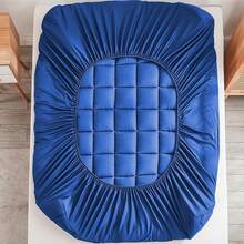 Plush Twin XL Mattress Topper For College Dorm - Extra Long Twin Mattress Pad Cover, Cooling Pillowtop With Deep Pocket, Hypoallergenic Down Alternative Filling, Breathable & Soft Bed Topper - 寶藍色 - 查看 2