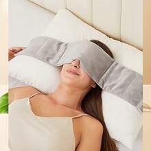 全新可调节大尺寸重力眼罩，柔软冷却遮光眼罩，带重力珠，适合深度睡眠 - 黑色 - 查看 11