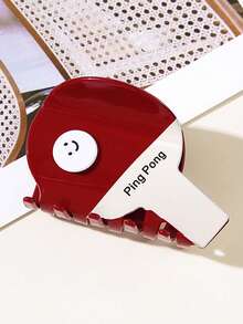 1pc Fashion Minimalist Campus Sports Series Acrylic Tennis Racket Hair Clip, Cute Ping Pong Paddle Hair Clip, Suitable As Back To School Gift, Daily Wear Hair Accessories Women Claw Clip Autumn Accessories Football Accessories Women - Multicolor - View 6