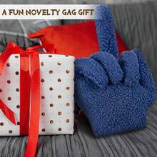 Small  Decorative Pillow 13.78 X 9.84 In Funny Shaped Sherpa Fleece Throw Pillow Warm Soft Plush Emoticon Cushion  Decor For Couch Gag Gift(Light Brown) - 海軍藍 - 查看 5