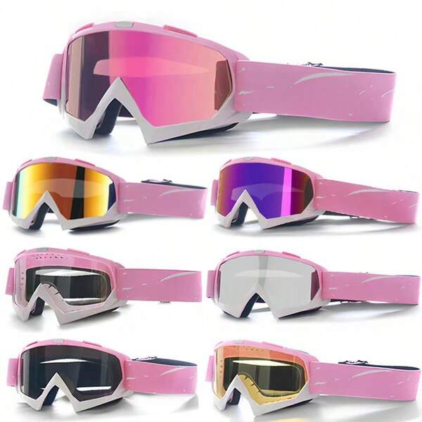 1 Piece Of Riding Equipment Goggles, Off-Road Motorcycle Goggles, Off-Road Bicycle, ATV Motorcycle Goggles, Skiing Goggles, Bicycle Goggles, Outdoor Sports Goggles, Snowmobile Goggles, Beach Off-Road Vehicle Goggles, Motorcycle Racing Goggles Pinyin Bilingual Comparison