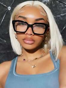 1 PC Square Frame Eyeglasses Clear Lens For Reading, Gaming, TV,Computer And Phones Glasses Accessories For Women Men