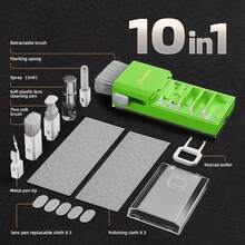 Kit de limpieza de teclado con pantalla de computadora portátil, herramienta de lavado electrónica todo en 1 para MacBook iPad Pro, teléfono celular, cepillo para tableta, computadora, monitor de PC, lente de cámara de TV con patente, verde, 9600824 - Verde - Ver 7