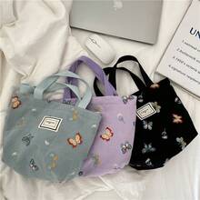 Women Shoulder Bags - 刺繡黑蝴蝶 - 查看 2