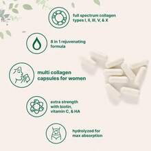 Multi Collagen Complex Capsules - 240 Capsules With Types I, II, III, V, X Collagen, Biotin, Vitamin C & Hyaluronic Acid For Skin, Hair, Nails & Joint Support - 1 cái - Xem 9