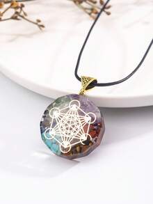 1入/件脈輪療癒水晶吊墜項鍊,帶可調節鍊,適用於女士/女孩精神瑜珈禮物 - 項鍊 - 查看 15