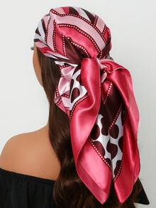 1 件 90*90 厘米时尚防紫外线头巾/头巾，适用于户外活动、空调房，经典印花设计薄围巾，男女通用，颜色鲜艳（蓝色、绿色） - A - 查看 39