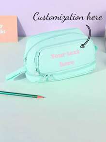 1 pieza Estuche de lápices personalizado - Nombre personalizado: Patrón de letras personalizado. Bolsa de bolígrafos de gran capacidad y tamaño, útiles escolares, regalo de cumpleaños, mejor regalo para niños, obsequio para estudiantes, multiusos, ornamentales, reutilizables. Moderno, familiar, lindo, vintage, dibujos animados, kawaii, personalizado, único, personalizable, para trabajadores, clíents, negocios/estudios, escuela/oficina, regreso a la escuela, suministros escolares para la universidad, universidad.