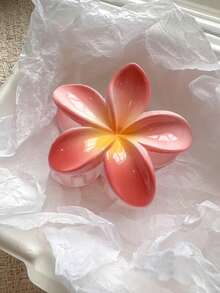 3个/1个女士8厘米/3.15英寸芙蓉花造型塑料发夹，蓝色/橙色/紫色，轻巧，适合日常、休闲、派对、通勤、海滩、扎马尾、盘发、洗脸、化妆等场合，是秋季、冬季和夏季的理想配饰。 - 彩色 - 查看 5