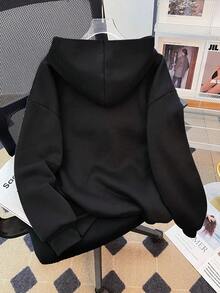 Tween Boys Casual Simple Cool Monkey Print Hoodie Boys Long Sleeve Sweatshirt Autumn And Winter Students - Black - View 3