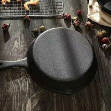 Cast Iron Frying Pan, Various Sizes, Heavy-Duty Pre-Seasoned Cookware, Excellent Heat Retention, Non-Stick, Multi-Functional, Ergonomic Handle, Ideal For Grilling, Baking And Frying, Dishwasher Friendly, Suitable For Indoor, Outdoor And Camping Cooking - Black - View 6