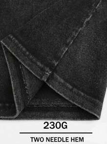 Camiseta de manga corta de metal pesado americano para hombres, camisetas de cuello redondo transpirables de algodón con gráficos para hombres y adolescentes, talla grande, color negro, 230g, cuello redondo, de alta calidad y con un grosor adecuado para todas las estaciones