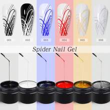 10ML UV Gel Varnish French Nails White Nail Polish Gel For Manicure Gellak Semi Permanent Hybrid Nails Art White Gel Nail Polish,Spider Nail Gel Polish Artistic Designs Spider Gel For Nails, Paint Wire Long Lasting Spider , Drawing Gel Polish For Line Outstanding Effect Nail Art Enthusiasts & Professional