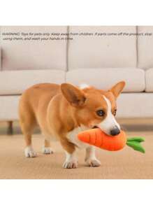 1Pc Large Stuffed Carrot Toy For Dogs/Cats, Pet Chewing And Comforting Toy With Squeaks - Orange - View 6