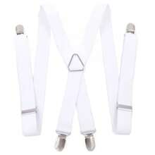 Tirantes elásticos ajustables para hombre y mujer, 4 Clips, 2,5 de ancho, tirantes para adultos, accesorios de boda para niños y niñas I00L - Blanco - Ver 13