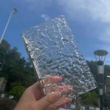 A5A6A8M5波浪纹透明活页夹亚克力透明文件夹坚固材质活页夹书套可用作笔记本计划簿计划卡收纳簿贴纸簿相册文具