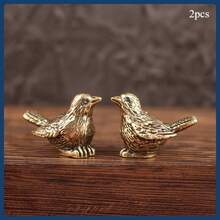 Vintage Decorative Mini Retro Brass Bird Statue, Retro Sparrow Sculpture For Living Room, Bedroom, Home Office Desk Decor, Gold Animal Ornament Figurine, Cute Desk Accessory, Kitchen/Office Whiteboard Storage Cabinet Personalized Decor, Housewarming & Gift - 銅色 - 查看 13