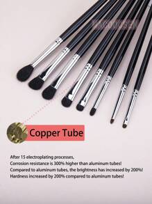 8 件套化妆眼影刷眼影混合折痕晕染阴影细节眼妆刷山羊毛、马毛、铜管、实木化妆工具